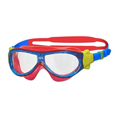 Image of Zoggs Kids&#039; Phantom Mask with UV Protection And Anti fog Swimming Goggles, Blue/Red/Clear, 0 6 Years