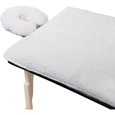 Image of ForPro Premium Fleece Massage Pad Set, Natural, Extra Soft, Hypoallergenic, for Tables, Includes and Face Rest Cover, 31 W x 72 L