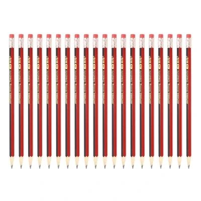 Image of M&amp;G Wooden Hexagonal Pencils, 2 Set 2B Pencils Graphite Round with Eraser for Classroom Teacher Office Supplies, Red Black