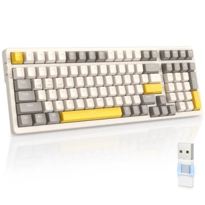 Image of MAGIC REFINER RK96 Wireless Mechanical Keyboard, Apex Pro TKL Gaming 2.4Ghz/Bluetooth 5.0 Dual Mode 2 in 1 Receiver 100 Key Hot Swap MX Keyboard Linear Red Switch for PC/MAC/Tablet