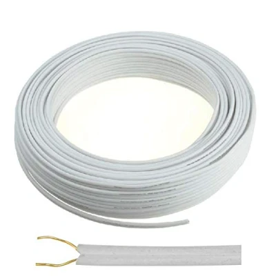 Image of K M Electronics® Bell Wire Flat 2 Solid CORE Flexible DOORBELL INTERCOM Phone Cable 20M