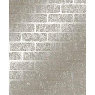 Image of Super fresco Milan Brick Taupe Wallpaper