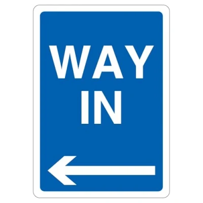 Image of V Safety Way In Arrow Left 210 x 297 mm (A4) 3mm Aluminium Composite Sign