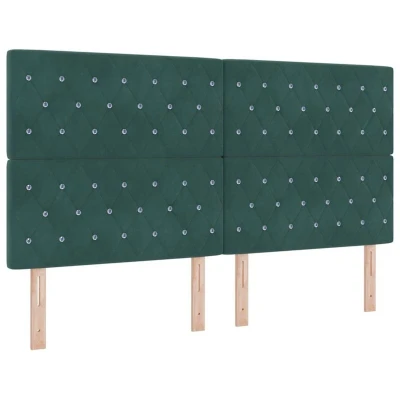 Image of Led Headboard Dark Green 90 cm Velvet Vidaxl