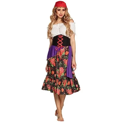 Image of Boland 10102968 Fortune teller 83565 Gipsy Rilana Women&#039;s Costume Multi Coloured M (40/42), Multicoloured