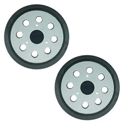 Image of 2 x SabreCut OSSCPD421MH_2 125mm Medium Hard 8 Hole Random Orbital Sander Hook &amp; Loop Backing Pads Compatible with DeWalt DT3600 DW421 DW423 D26453 D26451