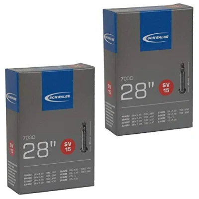 Image of Schwalbe 700 x 18 28c Road Bike Inner Tubes Presta 40mm Long Valve (Pair),Black