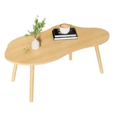 Image of Qiebenav Low Coffee Table,Solid Table Legs, Mid Century Modern Tables, Centre for Living Room, Tea Table, Side Depatment,Small Space 39.37&quot; x 15.75&quot; 16.34&quot;