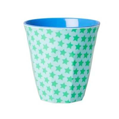 Image of Rice Melamine Cup Two Tone Blue with stars