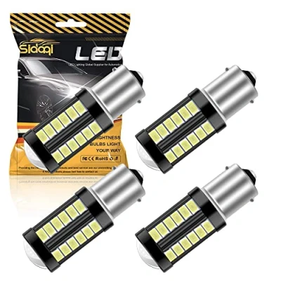 Image of Sidaqi 4 Pack BA15S P21W 1156 LED Bulbs White for Reversing Lights Backup Light Brake Tail Position Interior RV Camper 33SMD 900LM/Bulb 3.6W