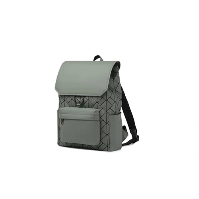 Image of Kono Laptop Backpack Casual Daypack for School Travel Work Backpack, Large Capacity Fits 15.6 Inch Laptop, Fashionable Triangular Patchwork Design, Multiple Colors Available rucksack Men(Green)