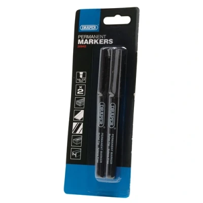 Image of Draper Marker Pens, Black (Pack of 2)