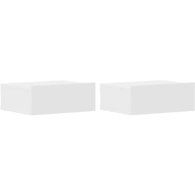 Image of vidaXL Floating Nightstands 2 pcs White 40x30x15cm Engineered Wood