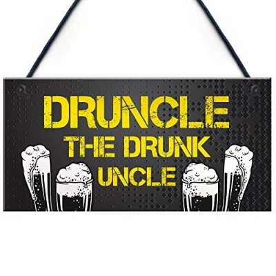 Image of RED OCEAN Funny Uncle Gift Druncle Hanging Plaque For Him From Niece Nephew Brother