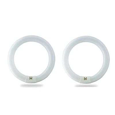 Image of BULBMASTER FC8T9/CW 22 Watt 8 Inch Round T9 Fluorescent Circular Light Bulb, Cool White 4100K, 1120 Lumens G10Q 4 Pin Base 22W Circline Ceiling Lights Pack of 2