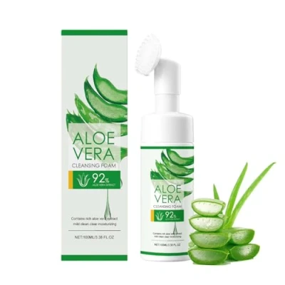 Image of Aloe Vera Cleansing Foam, Face Wash, Gentle Foam Deep Soothing &amp; Hydrating Facial for Exfoliator, Nourishing Skin Care, Foaming Cleanser all Type