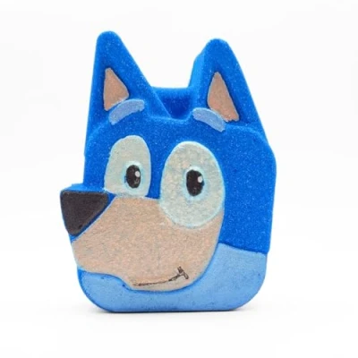 Image of Blue Dog Bath Bomb Bluey Colourful Puppy Fizzer Kids Bingo Gift Vegan Cruelty Free Boys Girls TV Show Character UK Hand Made
