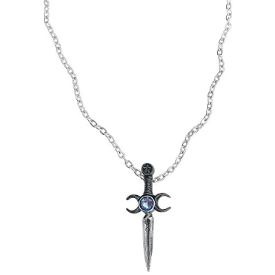 Image of Alchemy Gothic Athame Necklace Silver Coloured