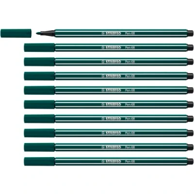 Image of Premium Fibre Tip Pen STABILO 68 Pack of 10 Turquoise Green