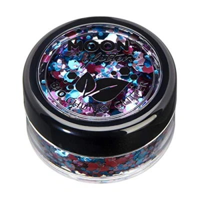 Image of Mystic Biodegradable Eco Chunky Glitter by Moon Enchanted Cosmetic Bio Festival Makeup for Face, Body, Nails, Hair, Lips 3g
