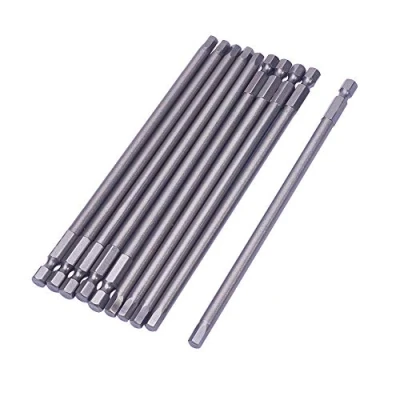 Image of Utoolmart H5 Hexagon Head Allen Wrench Screwdriver Bit 1/4 Inch Hex Shank S2 Steel 150mm Length Magnetic Drill Bits for Hand Held and Electric Drills 10pcs