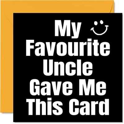 Image of Funny Birthday Cards for Niece Nephew My Favourite Uncle Joke Happy Card from Uncle, Banter Gifts, 145mm x Humour Greeting Gift
