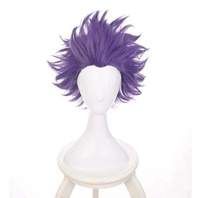 Image of MUZIWIG Anime Cosplay Wig for My Hero Academia Shinsou Hitoshi Synthetic Hair with Free Cap Halloween Party Costume Accessories