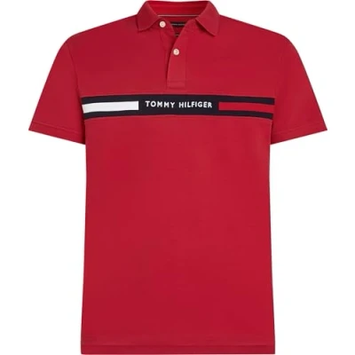 Image of Tommy Hilfiger Chest Insert Polo shirt, Men&#039;s, Size: XS, Medium red