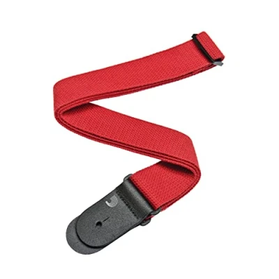 Image of D&#039;Addario Accessories Guitar Strap Electric Strap, Acoustic &amp; Bass Cotton Red