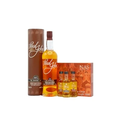 Image of Paul John Miniature Gift Pack &amp; Edited Indian Single Malt Whisky 70cl + 5cl x 3 46% ABV