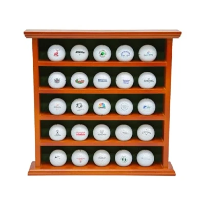Image of Longridge Golf Balls Display Wood Cabinet 25 Ball