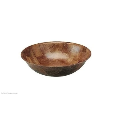 Image of Concept4u Wood Fruit Bowl BBQ Sauce Dips Round Salad Bowls Tabelware Serving Noodle Nuts Candy Appetizer Snacks Olive Salsa Home Kitchen Decoration (Wood 20CM)