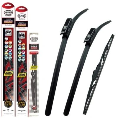 Image of HEYNER Germany Fits Renault Clio Windscreen Wiper Blades 2005 2012 Size 24&quot;16&quot; Rear Blade 12 HSF2416B12HRC