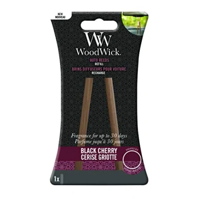 Image of WoodWick Auto Reeds Refills Car Air Freshener Black Cherry Up to 30 Days of Fragrance 2 Count