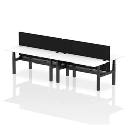 Image of Air B2B 1800x800mm Adjustable 4P Bench Desk CP White/Black + Screen