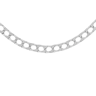 Image of Tuscany Silver Men&#039;s Sterling 3.7mm Diamond Cut Square Curb Chain 51cm/20&#039;