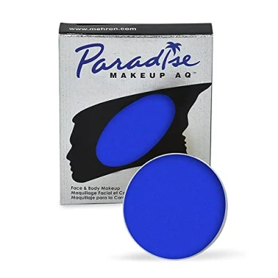 Image of Mehron Makeup Paradise AQ Face and Body Paint Refill Size Perfect Performance, Beauty, Cosplay, Halloween Water Activated Paint, .25 oz (7 g) (Lagoon Blue)