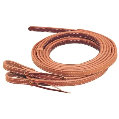 Image of Weaver Leather 50 1565 Doubled &amp; Stitched Heavy Harness Split Reins, Russet, 5/8&quot; x 8&#039;