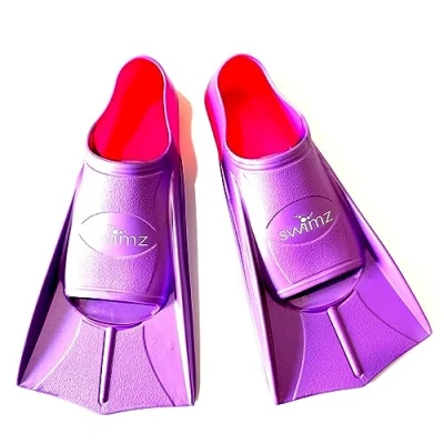 Image of Swimz Silicone Short Blade Training Fins Purple/Pink (UK 1 2 (33/34))