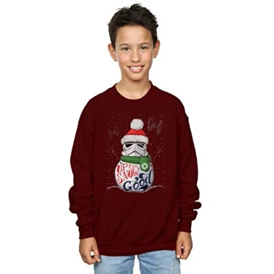 Image of Star Wars Boys Stormtrooper Up to Snow Good Sweatshirt Burgundy 9 11 Years