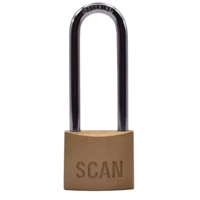Image of Scan Brass Padlock 40mm Long Shackle SCAPLB40LS