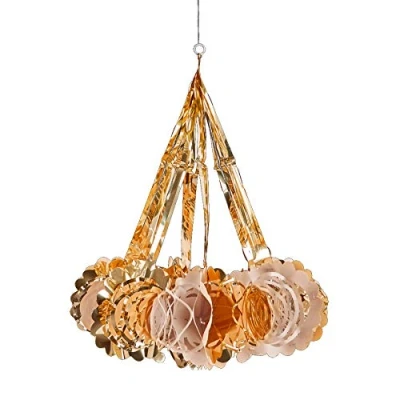 Image of Davies Rose Gold Christmas Foil Ceiling Decorations 40cm Chandelier
