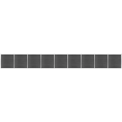 Image of vidaXL Fence Panel Set WPC 1564x186 cm Black