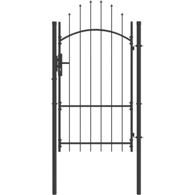 Image of vidaXL Garden Gate with Lock Grey 170 x 100 cm 175 Steel