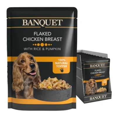 Image of HiLife Banquet Dog Food Flaked Chicken with Rice and Pumpkin, 15 x 100 g Pouches