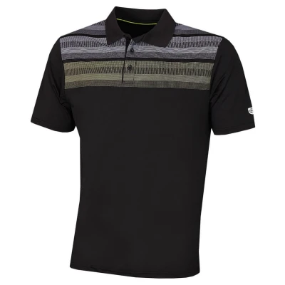 Image of Island GREEN Men&#039;s CoolPass Stretch Quick Dry Breathable Polo Shirts, Black/Lime Green/White, XL