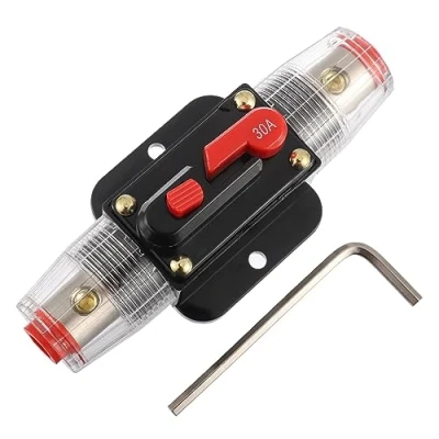 Image of EPLZON 30A Disjoncteur Interrupteur 30 Amp Fusible Inline Holder 12V 50V DC Bouton de réinitialisation manual pour système d&#039;amplificateur son audio voiture RV Home Marine Boat Truck