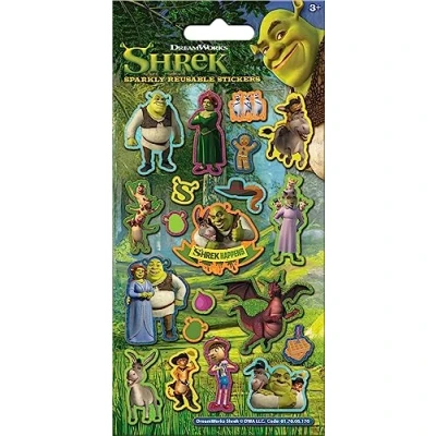 Image of Paper Projects 01.70.06.176 DreamWorks Shrek Dragons Sparkly Stickers Official Licensed Product Reusable on Non Porous Surfaces, 19.5cm x 9.5cm