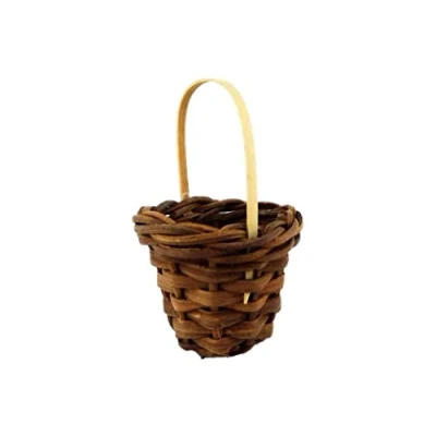 Image of Melody Jane Dolls House Large Wicker Shopping Basket Woven Miniature Accessory