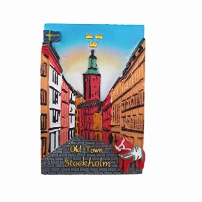 Image of 3D Stockholm Sweden Fridge Magnet Travel Souvenir Gift Collection Home kitchen Decoration Magnetic Sticker Refrigerator